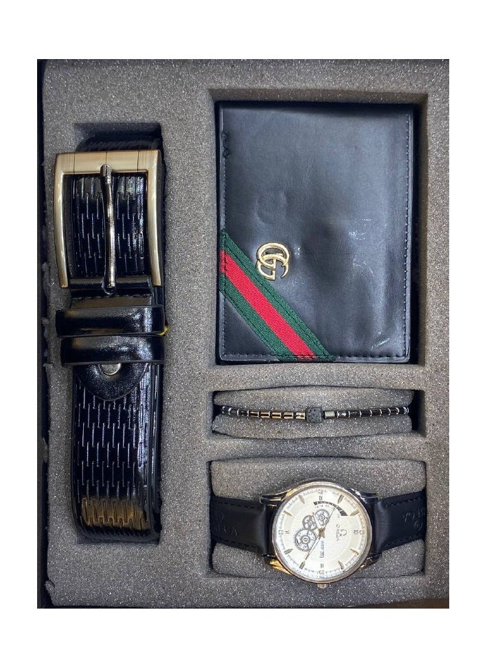 GUCCI - Men's Luxury Gift Set - Premium Watch, Leather Wallet, Belt & Bracelet Set in Elegant Gift Box - Perfect for Birthday, Anniversary, or Special Occasions - Image 1