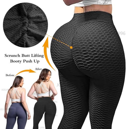 JGS1996 Womens Hidden Scrunch Butt Lifting Workout Leggings High Waist Tummy Control Booty Lift Gym Yoga Pants Tights - Image 4