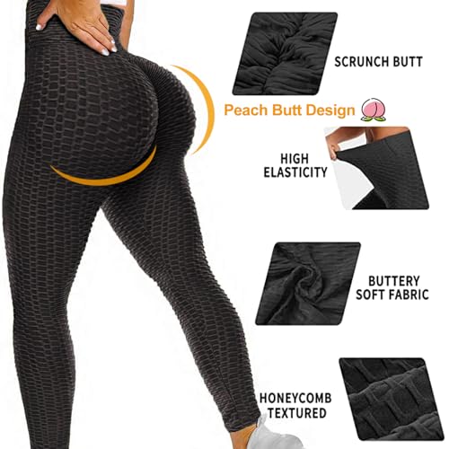 JGS1996 Womens Hidden Scrunch Butt Lifting Workout Leggings High Waist Tummy Control Booty Lift Gym Yoga Pants Tights - Image 2