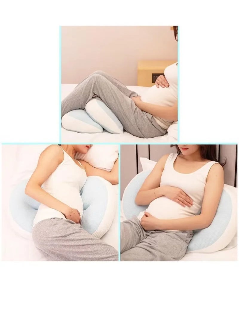 AIYISHI Maternity Pillow, Pregnancy Body Pillow Support for Back, Legs, Belly, Hips of Pregnant Women, Detachable and Adjustable with Pillow Cover (Blue)  - Image 5
