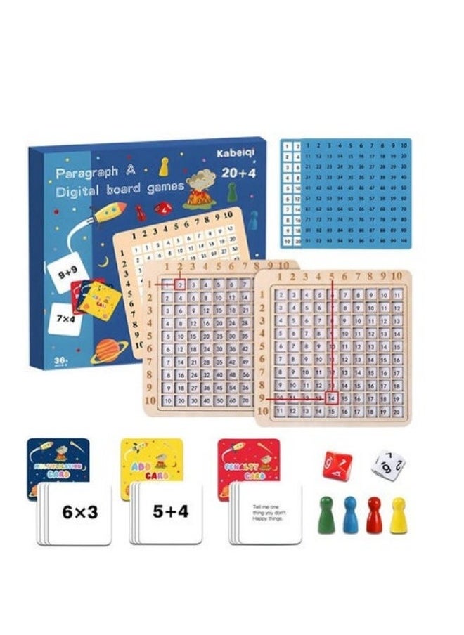 MIXDE Wooden Montessori Math Multiplication Board Game,9X9 Math Games Educational Board Games, Preschool Funny Counting Toy  - Image 1