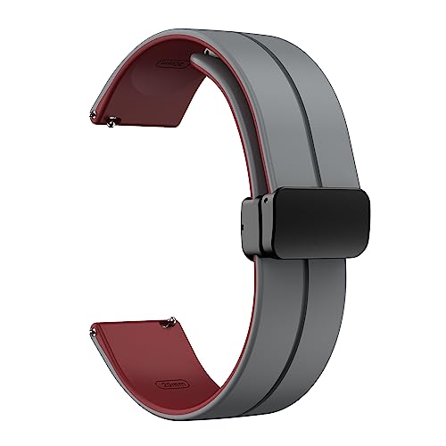 LYSMVIVI Soft Silicone Magnetic Watch Band 22mm 20mm 19mm 18mm 16mm with Quick Release Adjustable Sport Replacement Strap for Men Women - Image 1