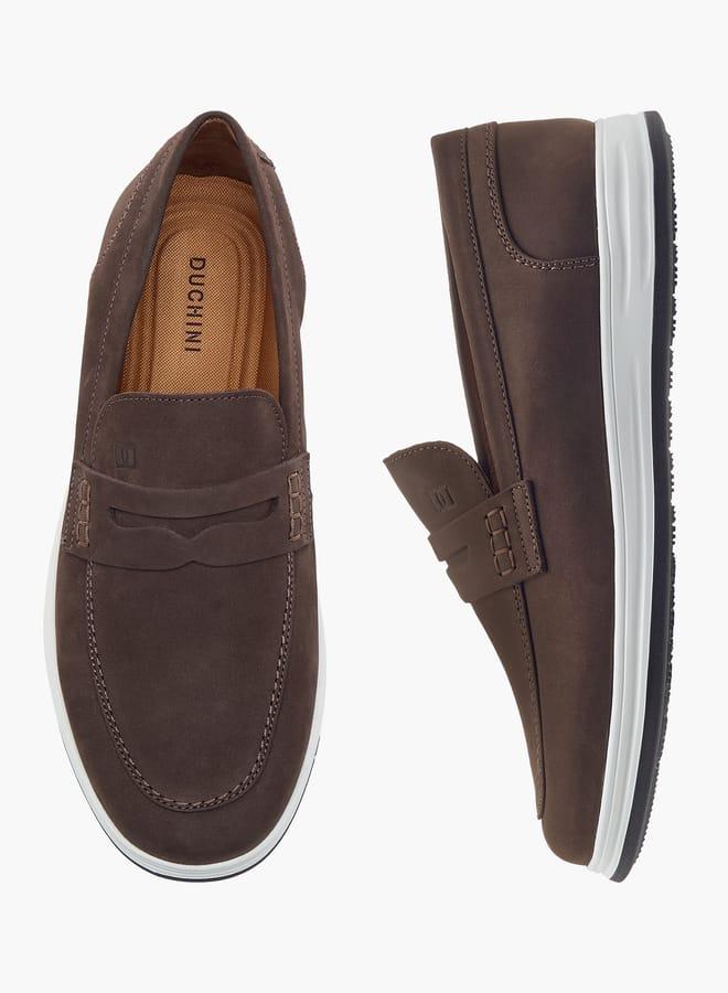 DUCHINI Men's Cutout Detail Slip-On Loafers - Image 3