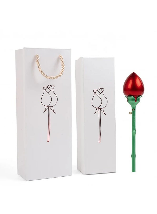 Luxury Red Rose Jewelry Gift Box Necklace or ring- Romantic Rotating Sphere Gift Case with Matching Gift Bag and Box for Valentine's Day, Anniversaries, and Birthdays (Flower) - Image 3