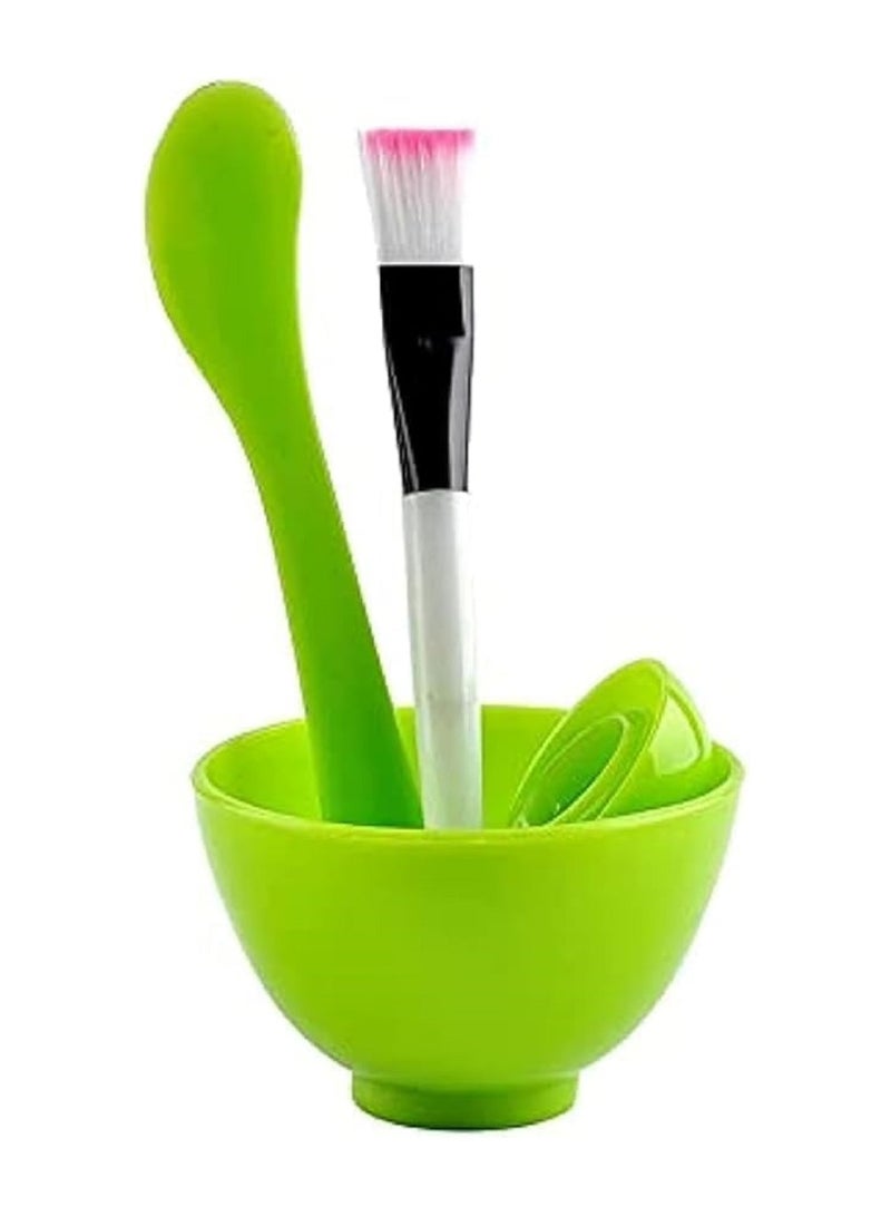 Generic 4 in 1 Facial Mask Bowl Mixing Brush Spoon Set for Facial Skin Care and DIY Makeup for Girls Women (Assorted Colors) - Image 2