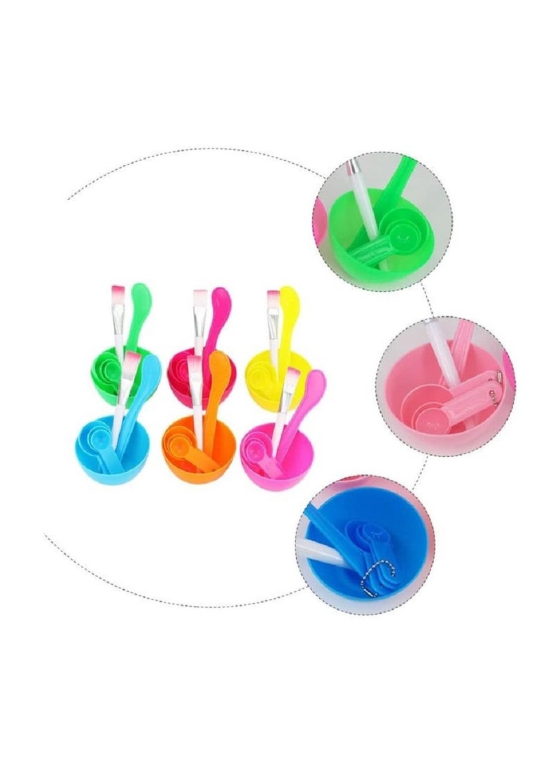Generic 4 in 1 Facial Mask Bowl Mixing Brush Spoon Set for Facial Skin Care and DIY Makeup for Girls Women (Assorted Colors) - Image 1