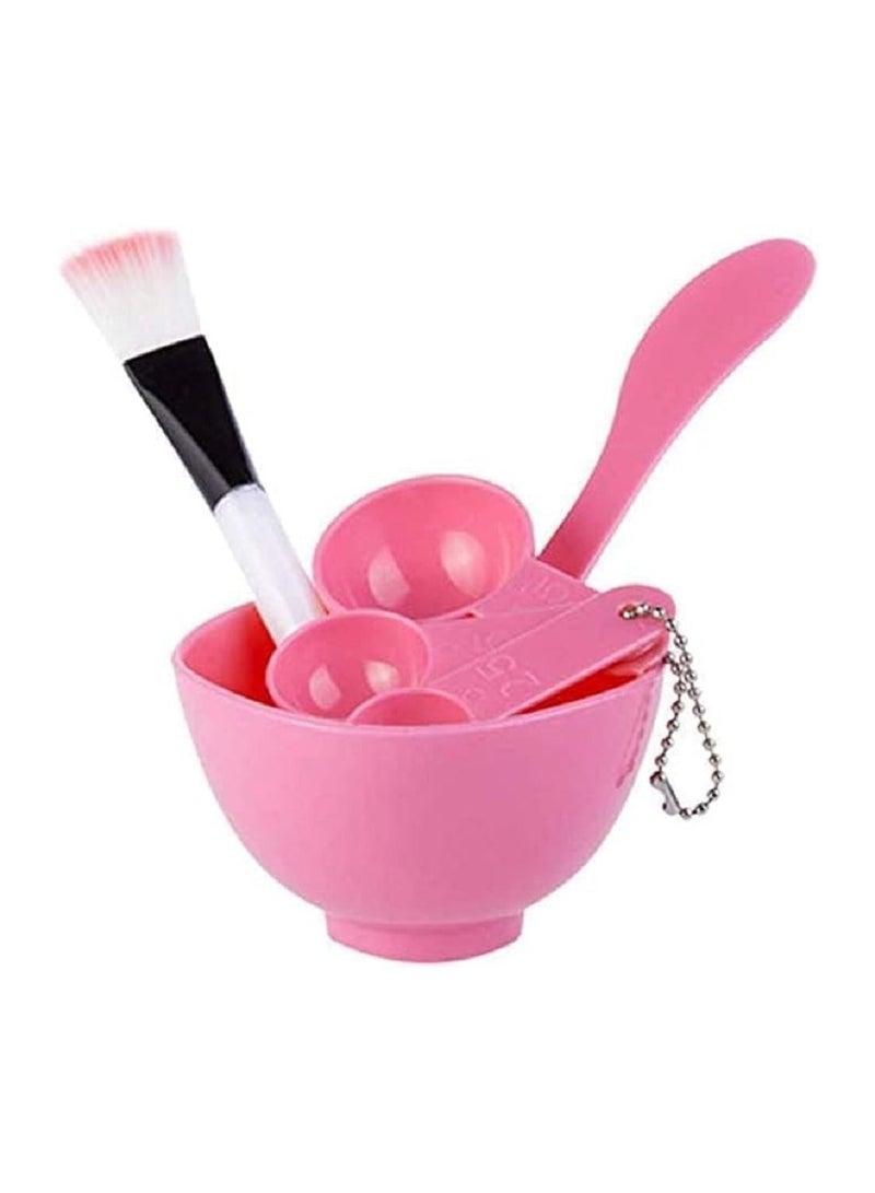 Generic 4 in 1 Facial Mask Bowl Mixing Brush Spoon Set for Facial Skin Care and DIY Makeup for Girls Women (Assorted Colors) - Image 3