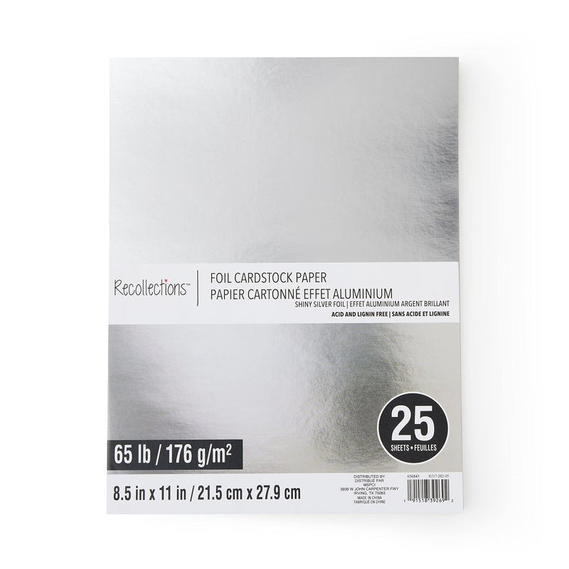 Recollections 25 Sheets Shiny Silver Foil 85 x 11 Cardstock Paper Acid and Lignin Free Paper for Scrapbooks Arts Crafts 1 Pack - Image 3