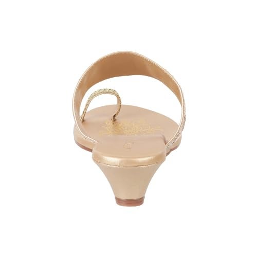 Mochi Women Gold Ethnic Wedge Heel Sandal UK/4 EU/37 (35-394) - Image 4