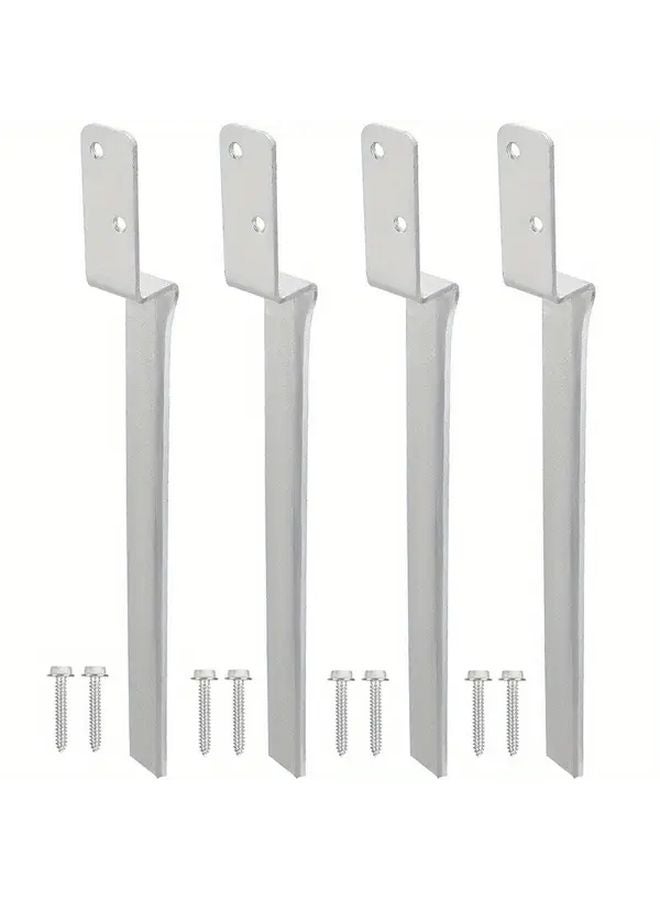 4pcs Heavy Duty Galvanized Steel Ground Anchors Rust Proof Post Reinforcement - Image 1