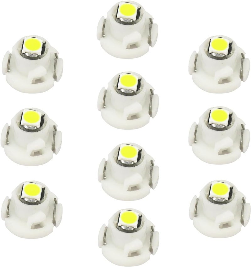 WLJH 10x White T4.2 Neo Wedge LED 3030 Chipset 10mm Base Car Instrument Cluster Dashboard Bulbs - Image 1