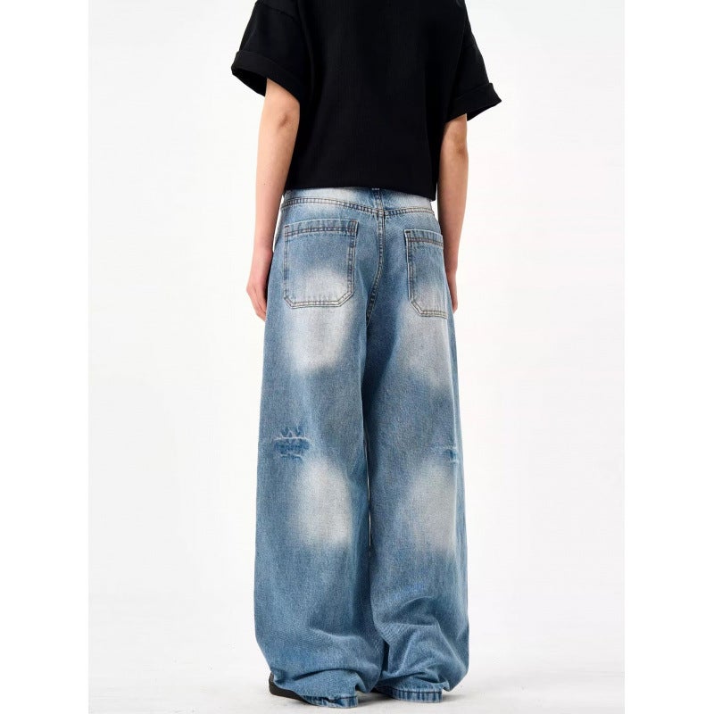 Unisex Classic Denim Jeans Loose Fit Daily Outdoor Wear - Image 1