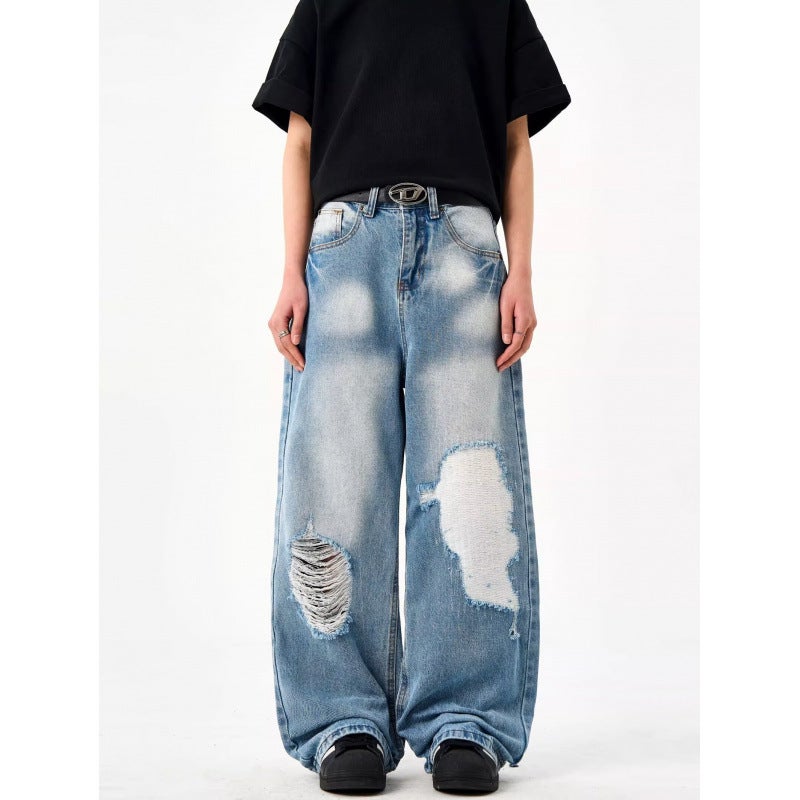Unisex Classic Denim Jeans Loose Fit Daily Outdoor Wear - Image 3