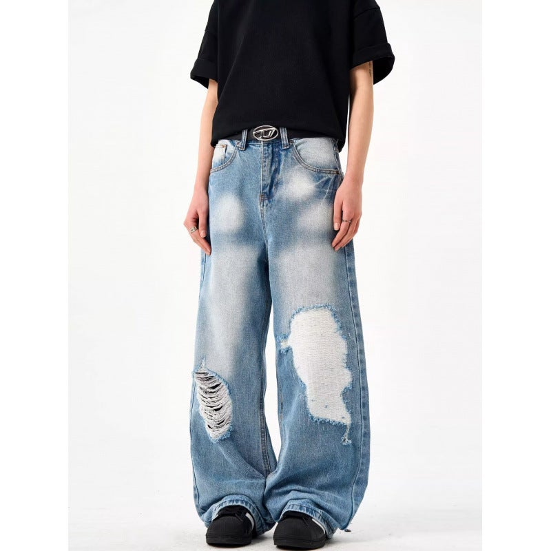 Unisex Classic Denim Jeans Loose Fit Daily Outdoor Wear - Image 4
