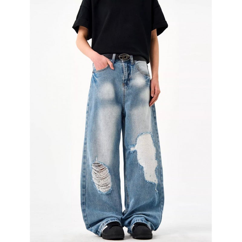 Unisex Classic Denim Jeans Loose Fit Daily Outdoor Wear - Image 2