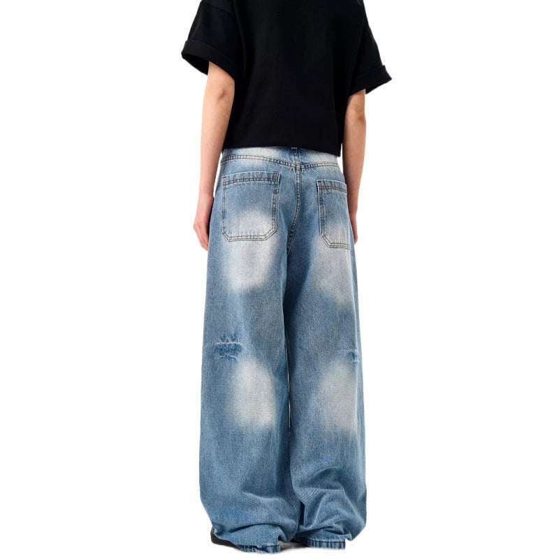 Unisex Classic Denim Jeans Loose Fit Daily Outdoor Wear - Image 5