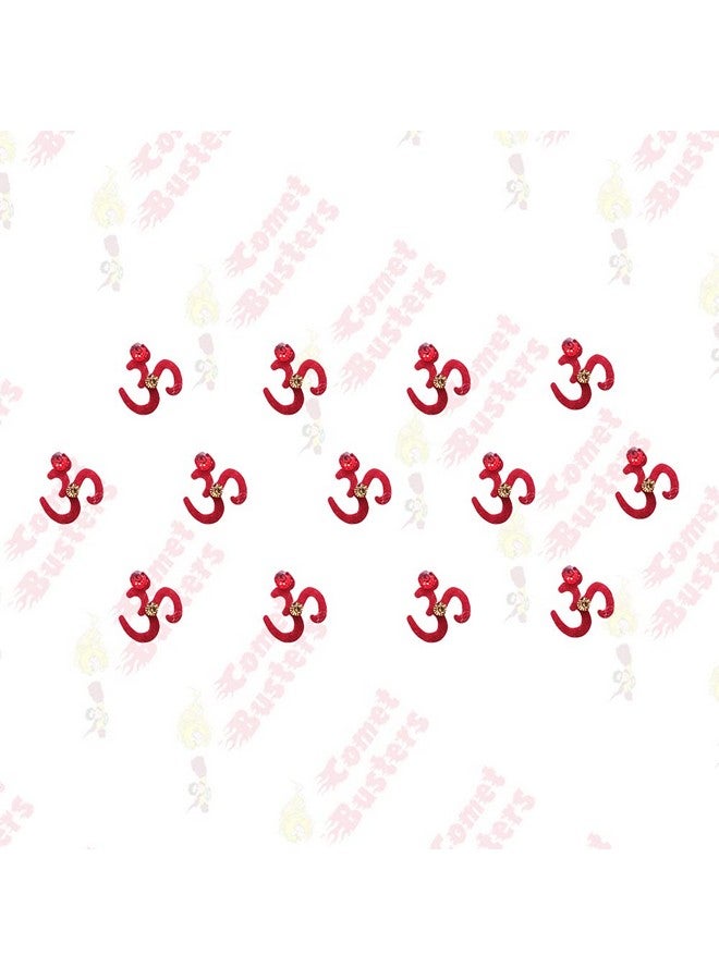 Comet Busters Comet Busters Fancy Red Om Bindi With Stone Work (BIN1145)(8mm) - Image 4