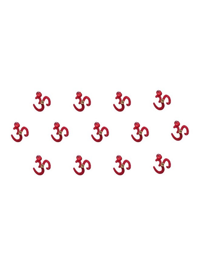 Comet Busters Comet Busters Fancy Red Om Bindi With Stone Work (BIN1145)(8mm) - Image 1