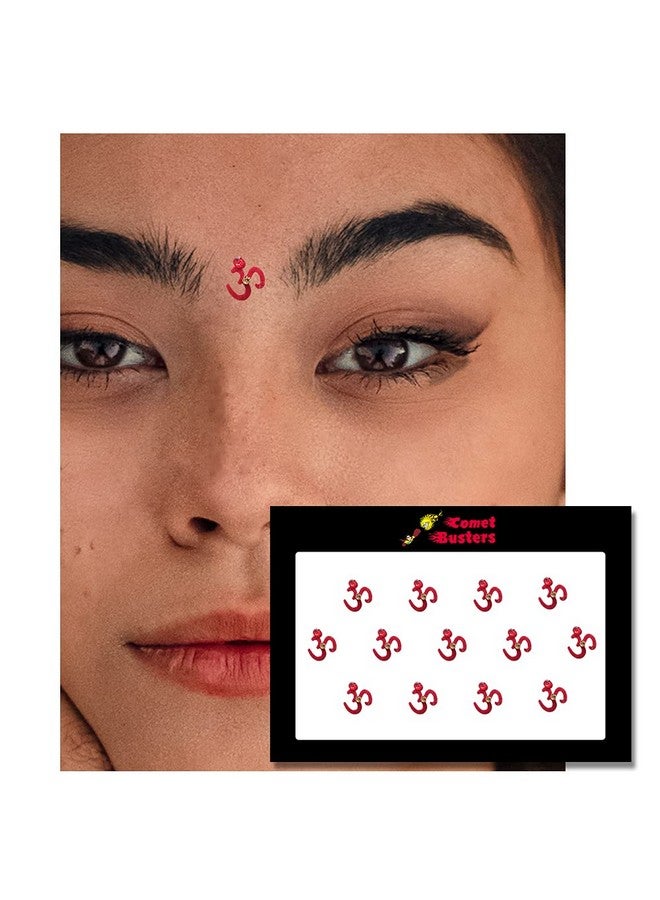 Comet Busters Comet Busters Fancy Red Om Bindi With Stone Work (BIN1145)(8mm) - Image 2