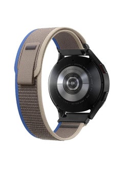 ten.tech Durable 22mm Band for Samsung Galaxy Watch 3 45-46mm / Gear 3, Nylon Sport Band for Huawei Watch GT3 46mm / GT2E / GT4 46mm / GT2 Pro / GT2 46mm / GTR3 Ten Tech Knitted Fabric - Blue & grey  - Image 3