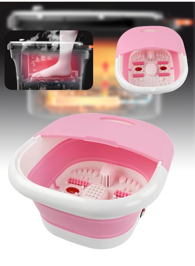 Leon Home Portable Electric Foot Spa Tub - Foldable Heated Bath with Roller Massager - Image 1
