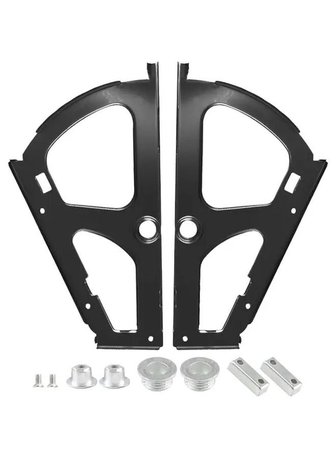 2Pcs Black Corrosion Resistant Heavy Duty Iron Shoe Cabinet Door Hinges With Screws - Image 1