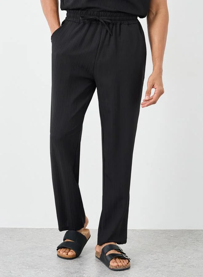 ستايلي Styli Men Solid Oversized Shirt and Pants Co-Ords