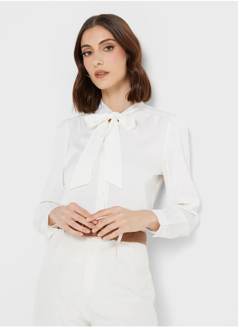 ELLA Button Down Shirt With Tie Detail