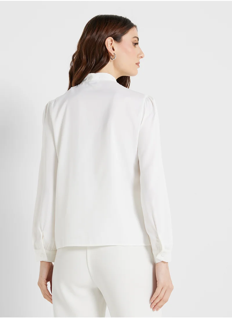 ELLA Button Down Shirt With Tie Detail