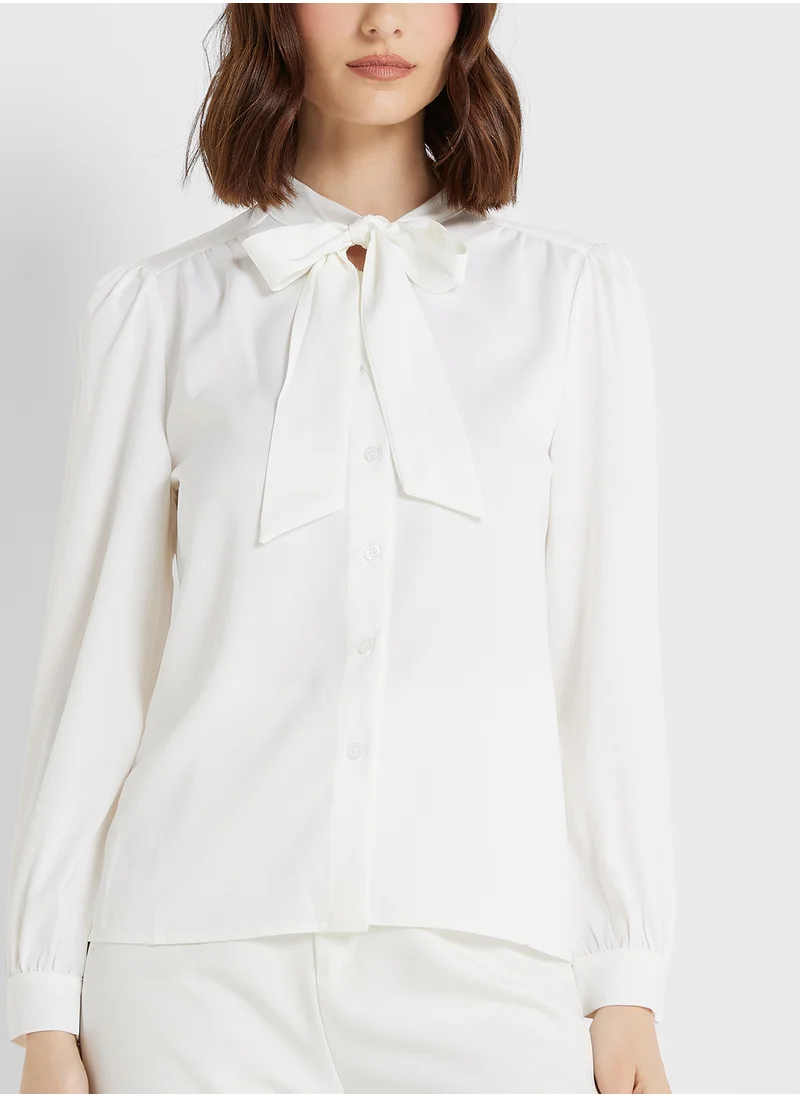 ELLA Button Down Shirt With Tie Detail