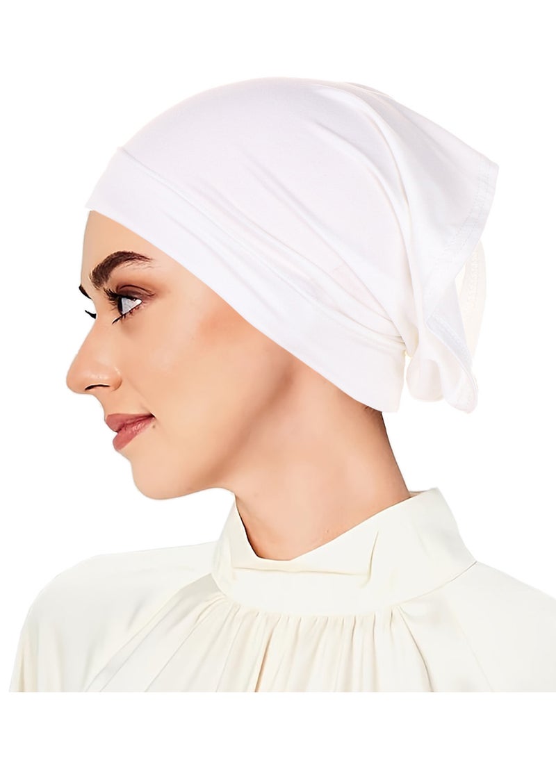 Women Solid Color Inner Tube Hijab Cap - Image 1