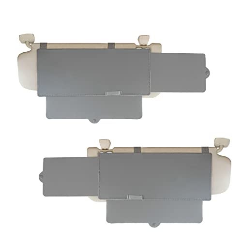 WANPOOL Car Visor Sunshade, WANPOOL Car Visor Anti-Glare Sunshade Extender for Front Seat Driver and Passenger - 2 Pieces (Gray) - Image 1