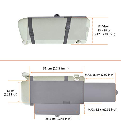 WANPOOL Car Visor Sunshade, WANPOOL Car Visor Anti-Glare Sunshade Extender for Front Seat Driver and Passenger - 2 Pieces (Gray) - Image 4