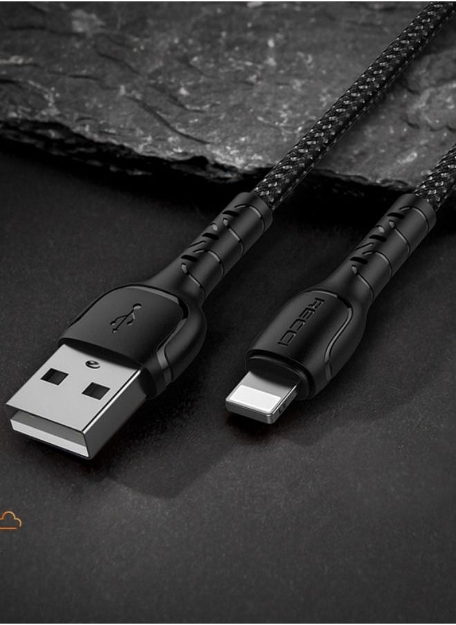 Recci - Data Cable Star Stone Series USB-A to USB-C, 100 cm Black-RTC-N16C-B - Image 1
