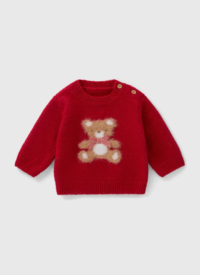 Baby Red Bear Bow Jumper