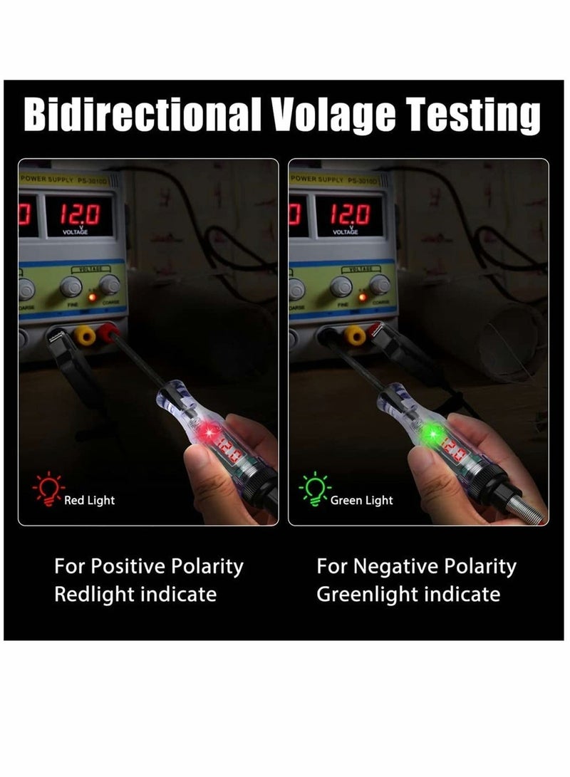 Automotive Test Light 2PCs 3V-480V/3V-90V Digital LCD Circuit Tester Heavy Duty with Voltmeter Car Truck Vehicle Circuits Low Voltage Probe 12 Volt Auto Electrical - Image 2