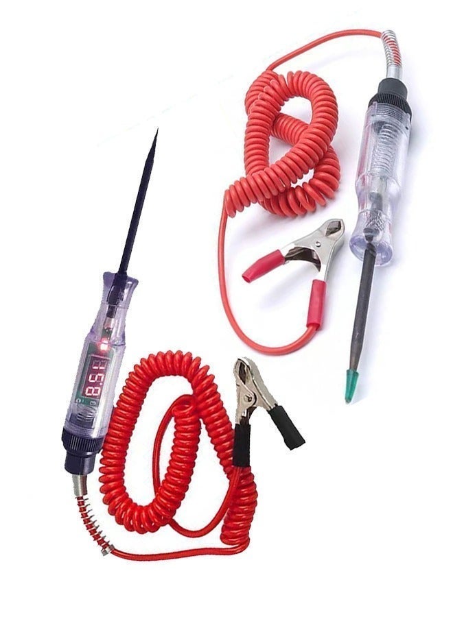 Automotive Test Light 2PCs 3V-480V/3V-90V Digital LCD Circuit Tester Heavy Duty with Voltmeter Car Truck Vehicle Circuits Low Voltage Probe 12 Volt Auto Electrical - Image 1