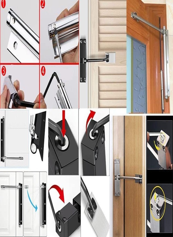 VOLMATE Household Door Closer - Stainless Steel Adjustable Auto Closing Door Spring for Fire Doors Mute Surface Mounted Design (Pack of 1) - Image 3