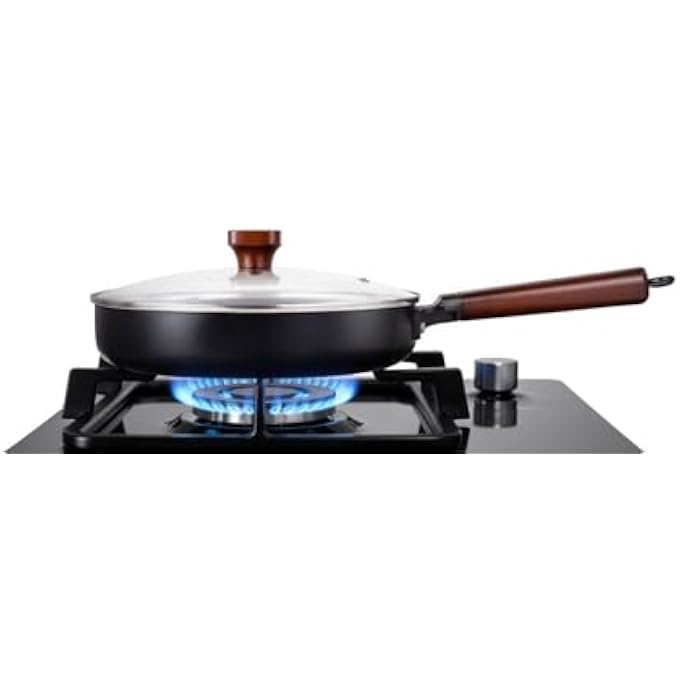 Unity 26Cm Chinese Iron Frying Pan With Glass Lid Non Stick Home Made 10 Inch Traditional Japanese Style Iron Frye Pan Frying Pan 26 Cm Non Coated - Image 3