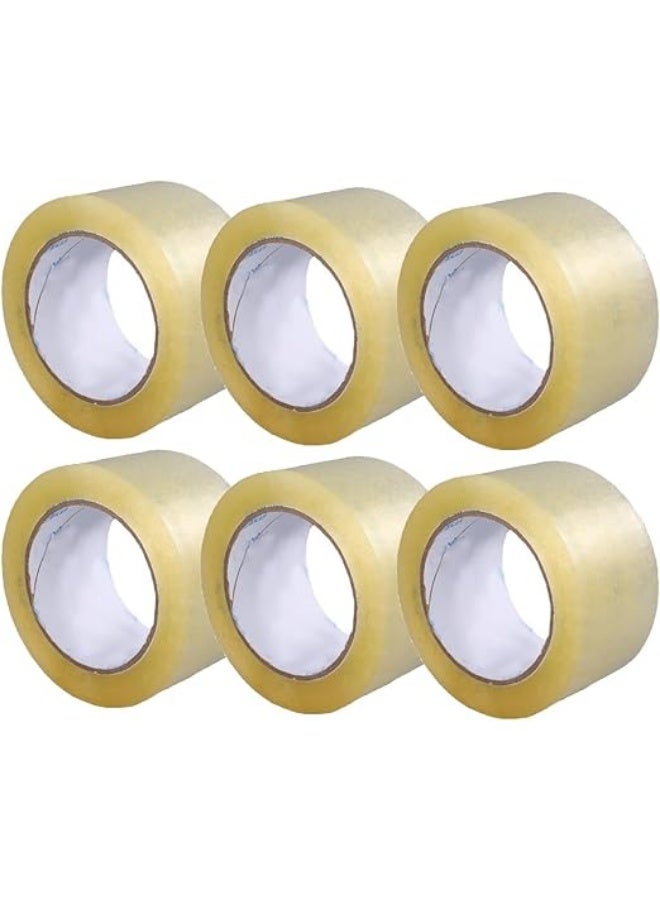 CRIMSON PACKERA 6-Pack Clear Adhesive Tape 70 Yard Roll for Packaging, Sealing & Office Use – Strong, Durable & Transparent – Made in Saudi Arabia - Image 1