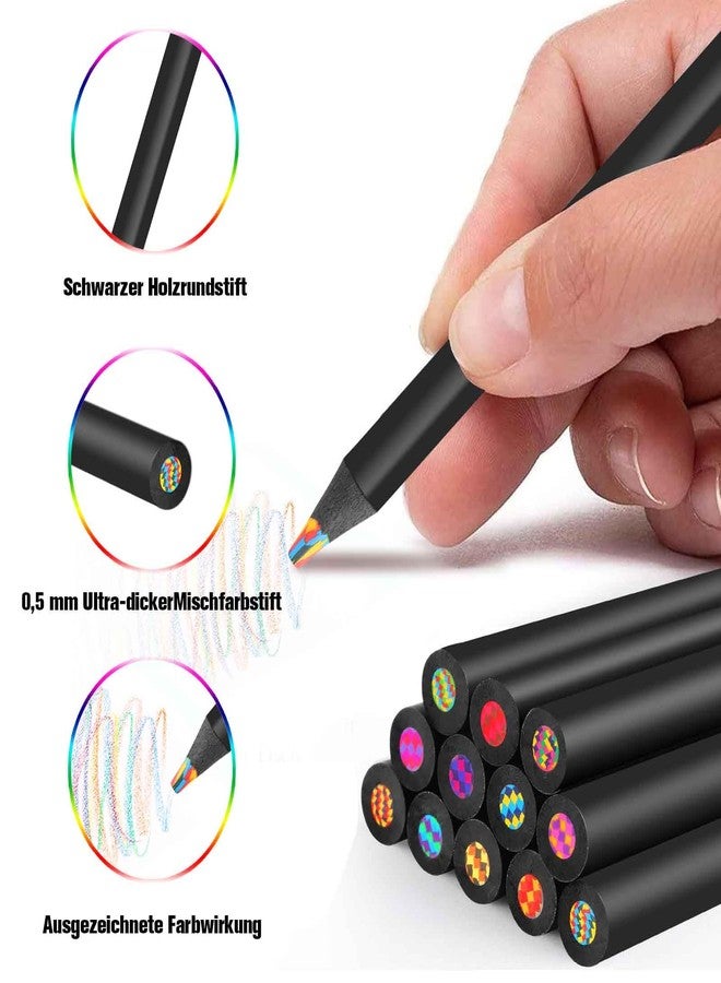 Surcotto Rainbow Pencils 12 Pieces, Easter Gifts Children, Party Bag Children's Birthday, Colouring Pencils for Drawing, Gifts for Girls 4-12 Years, Party Gifts, Multicoloured Colouring Pencils for Drawing - Image 2