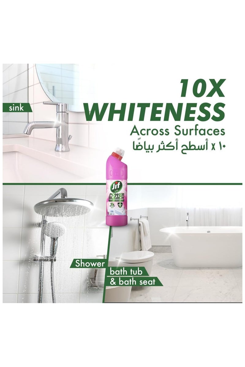 Jif Power Bleach Toilet + Bathroom Cleaner, Floral, kills 99.9% germs, 750ml - Image 4