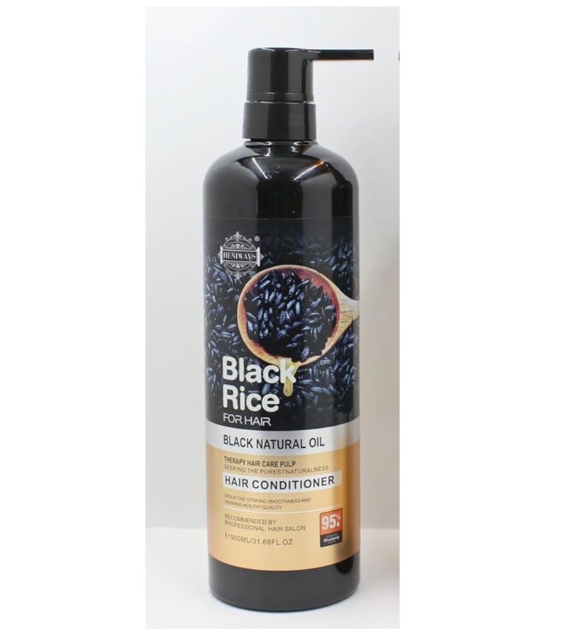 HENIWAYS Popular Hair care set Black rice Natural formula Deep cleaning anti oil Hair Conditioner only 1pcs - Image 1