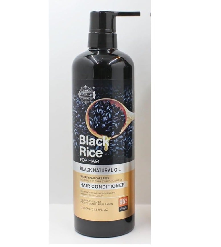 HENIWAYS Popular Hair care set Black rice Natural formula Deep cleaning anti oil Hair Conditioner only 1pcs - Image 2