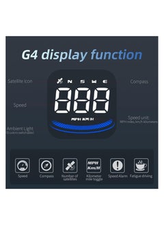 SHEZA STAR G4 Digital GPS Speedometer, Car HUD Head Up Display with Speed MPH Compass Fatigued Driving Alert Overspeed Alarm Trip Meter for Cars  - Image 2