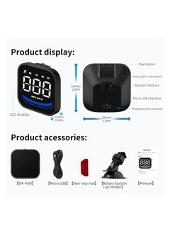 SHEZA STAR G4 Digital GPS Speedometer, Car HUD Head Up Display with Speed MPH Compass Fatigued Driving Alert Overspeed Alarm Trip Meter for Cars  - Image 4