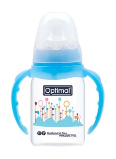 Optimal Narrow Neck Orthodontic Feeding Bottle With Handle 140ML, Blue  - Image 1