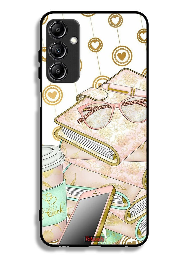 Tolwak Samsung Galaxy A14 5G Protective Case Cover Glasses On Books - Image 1
