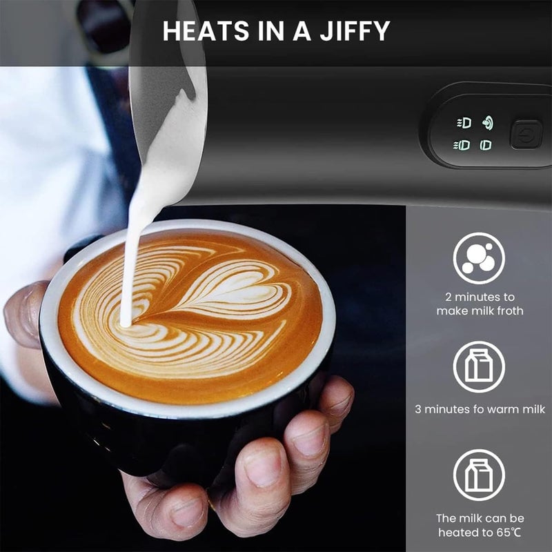 Supvox Electric Milk Frother, 4 in 1 Electric Milk Steamer, with 3 Modes and Automatically Shuts off 400W Automatic Milk Shaker Machine, 12 OZ/350ml Frothing Milk Heater for Coffee and Hot Chocolate - Image 2