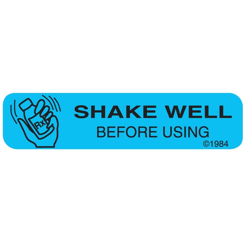 1-49G Permanent Paper Label, "SHKAE Well Before", 1 9/16" x 3/8", Blue (500 per Roll, 2 Rolls per Box)